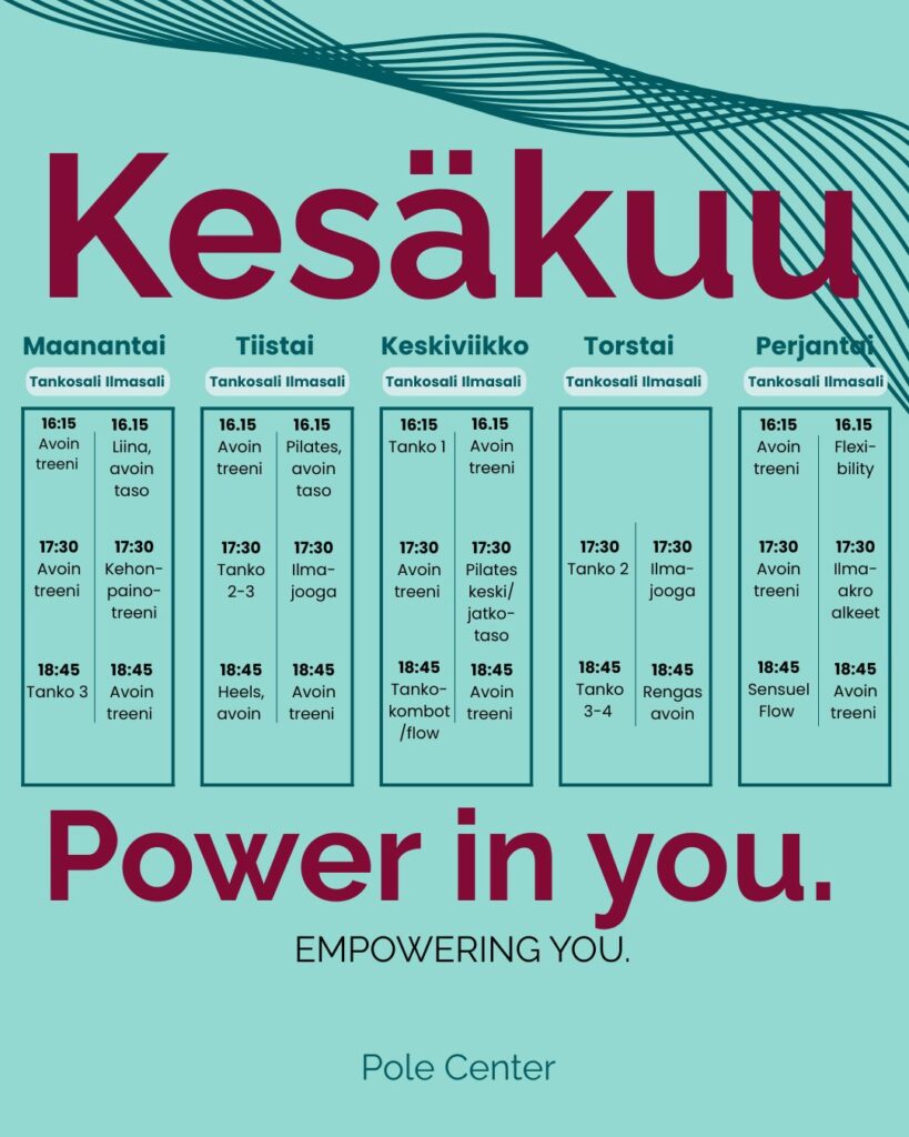 Pole Centerin kesäkuun lukujärjestys
